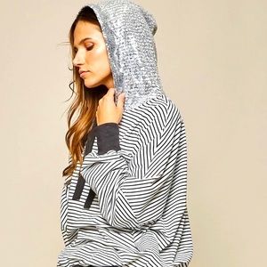 Sequin Hoodie Lightweight Sweatshirt